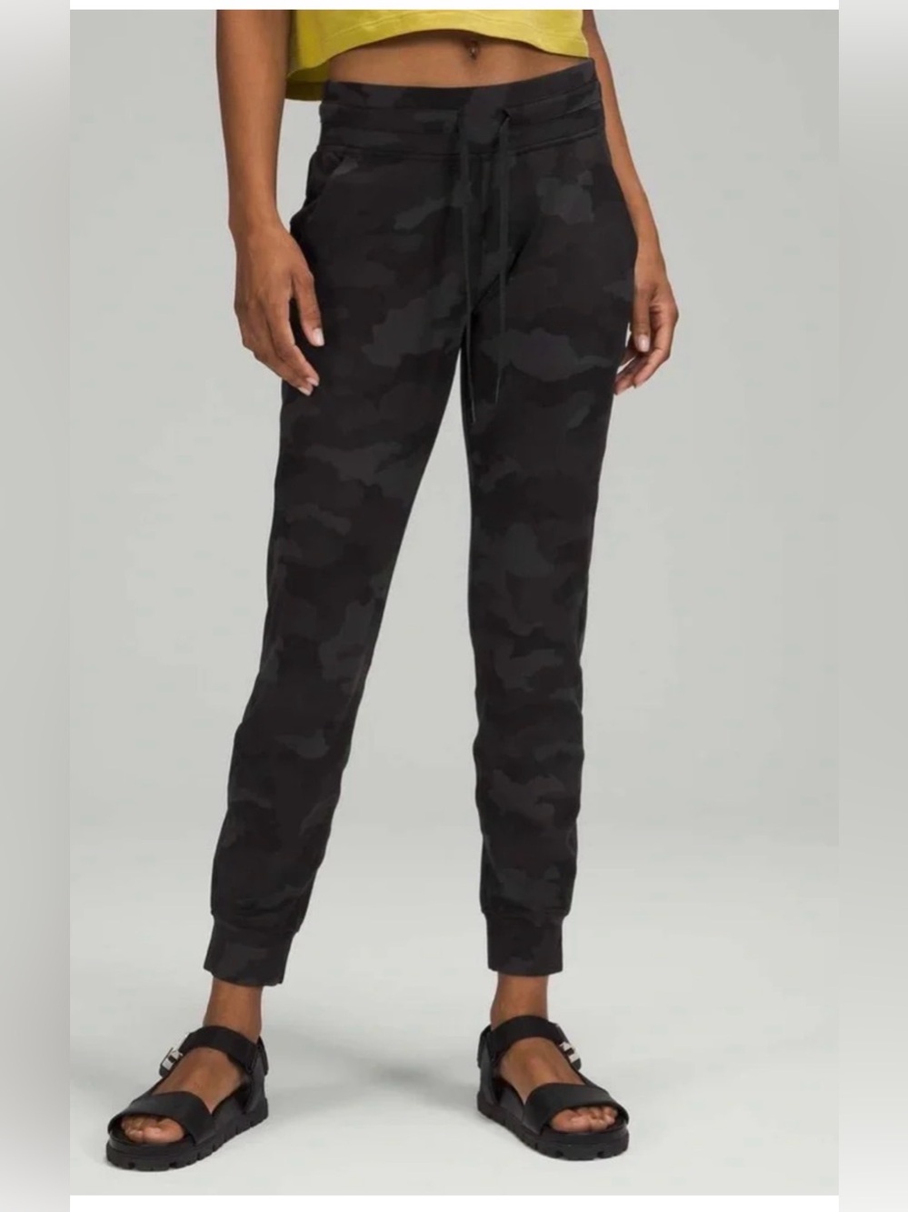 lululemon athletica Black Camo Drawstring Joggers